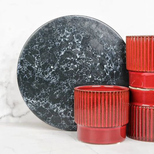 Keramik Übertopf HYERES in auffälligem Rot, 10 cm – potflourri