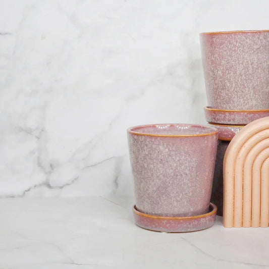Keramik Übertopf MODENA in Lavendel, 11 cm – potflourri