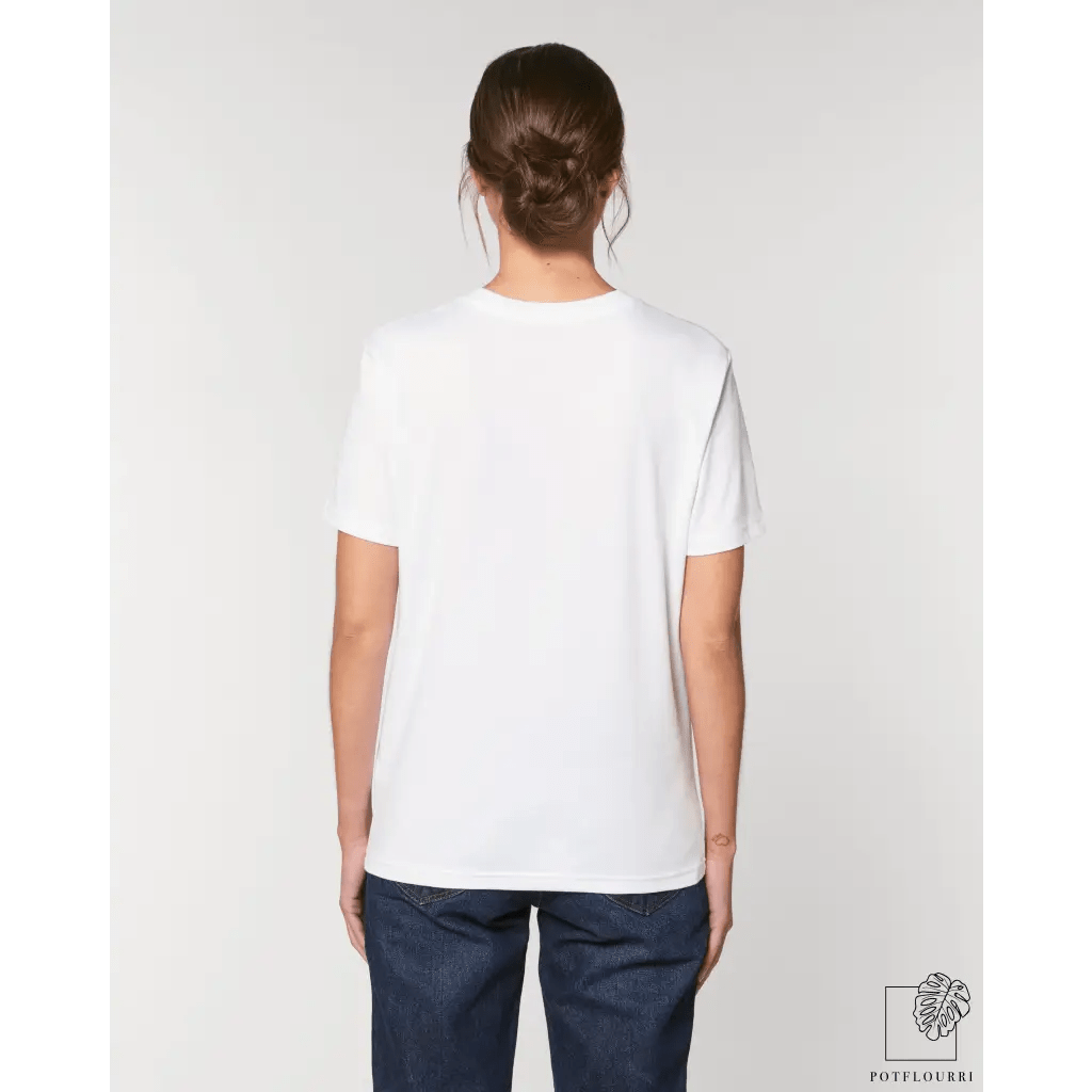UNISEX MOTIV T-SHIRT HAPPY - WHITE - potflourri